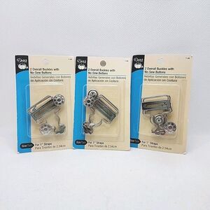3 Pairs Overall Buckles Replacement Adjustable Jean Overalls No-Sew Buttons